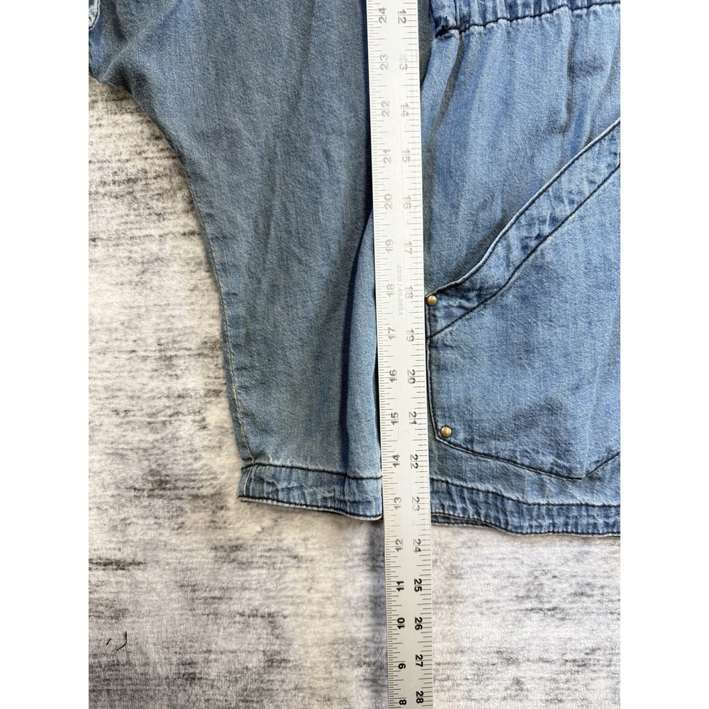Anthropologie Pilcro Kimono Chambray Jacket XS/S Blue Hooded Oversized Boho - Picture 8 of 8